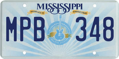 MS license plate MPB348