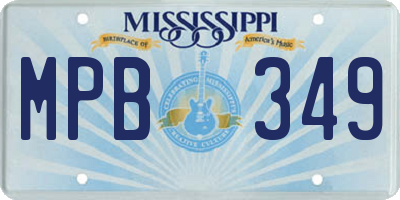 MS license plate MPB349