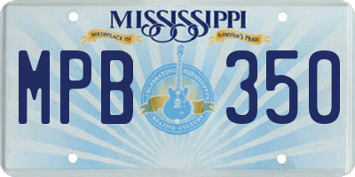 MS license plate MPB350