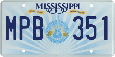 MS license plate MPB351