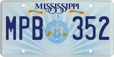 MS license plate MPB352