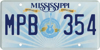 MS license plate MPB354