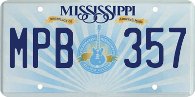 MS license plate MPB357