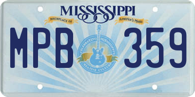 MS license plate MPB359