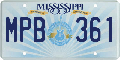 MS license plate MPB361