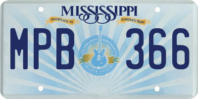 MS license plate MPB366