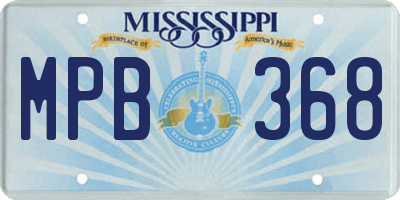 MS license plate MPB368