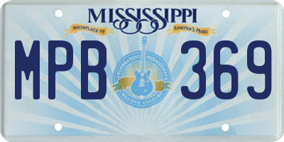 MS license plate MPB369