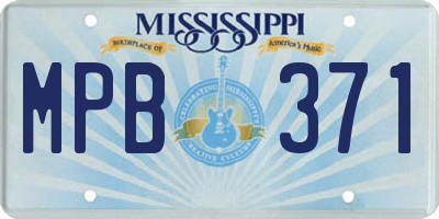 MS license plate MPB371