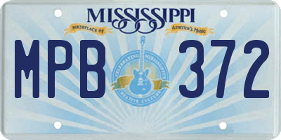 MS license plate MPB372