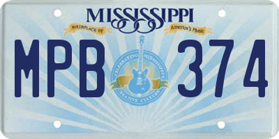 MS license plate MPB374