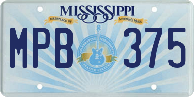MS license plate MPB375