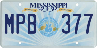 MS license plate MPB377