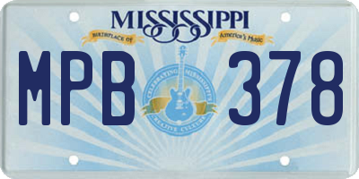 MS license plate MPB378