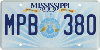 MS license plate MPB380