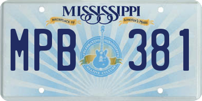 MS license plate MPB381