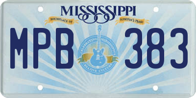 MS license plate MPB383
