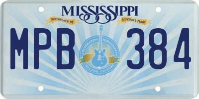 MS license plate MPB384