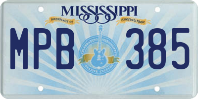 MS license plate MPB385