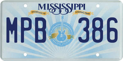 MS license plate MPB386