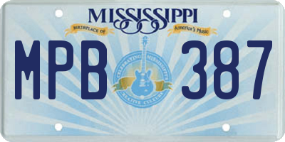 MS license plate MPB387