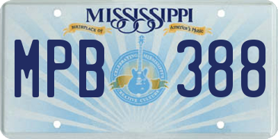 MS license plate MPB388