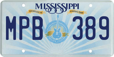 MS license plate MPB389