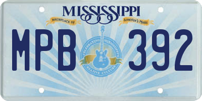 MS license plate MPB392