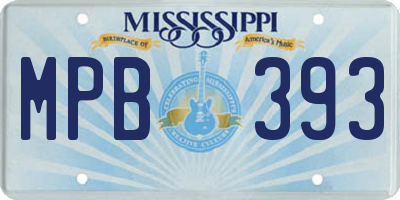 MS license plate MPB393
