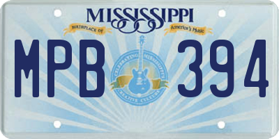 MS license plate MPB394
