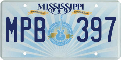 MS license plate MPB397