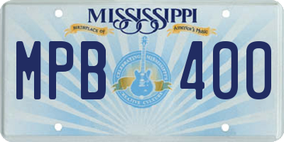 MS license plate MPB400