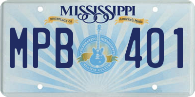 MS license plate MPB401