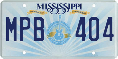 MS license plate MPB404