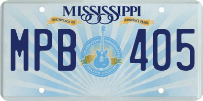 MS license plate MPB405
