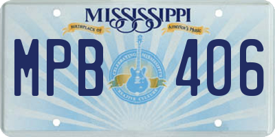 MS license plate MPB406
