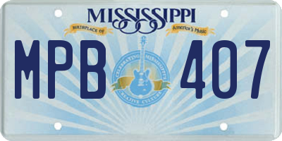 MS license plate MPB407