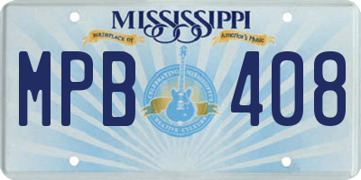 MS license plate MPB408