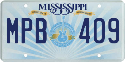 MS license plate MPB409