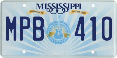 MS license plate MPB410