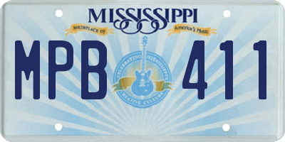 MS license plate MPB411