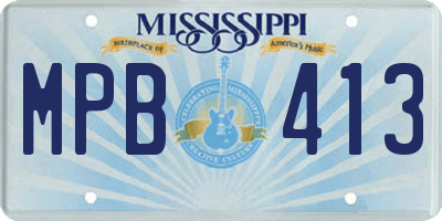 MS license plate MPB413