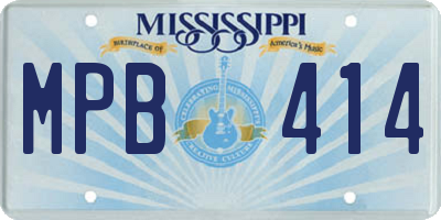MS license plate MPB414