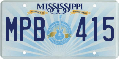 MS license plate MPB415