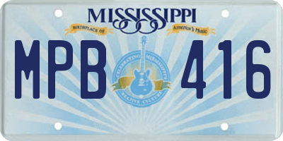 MS license plate MPB416