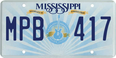 MS license plate MPB417