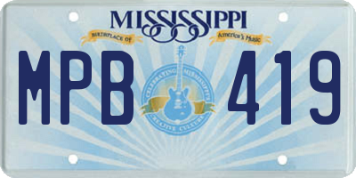 MS license plate MPB419