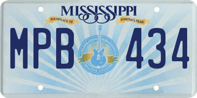 MS license plate MPB434