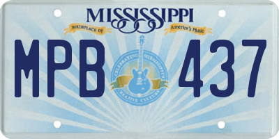 MS license plate MPB437