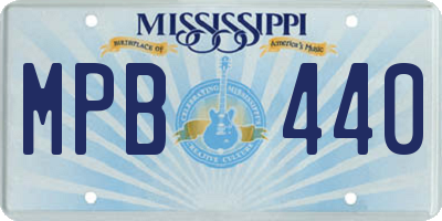 MS license plate MPB440